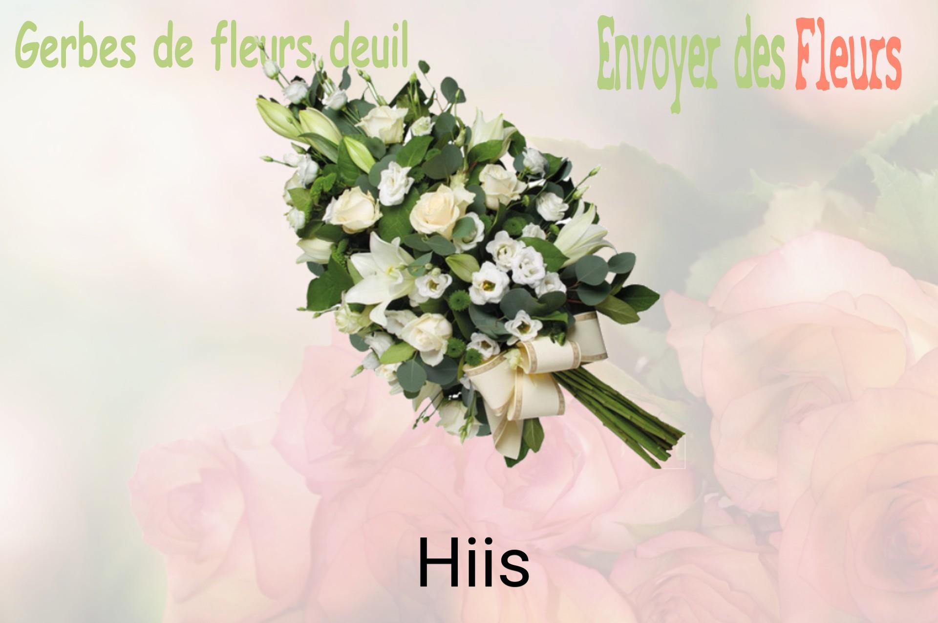 Gerbe de fleurs de deuil livrée à Hiis